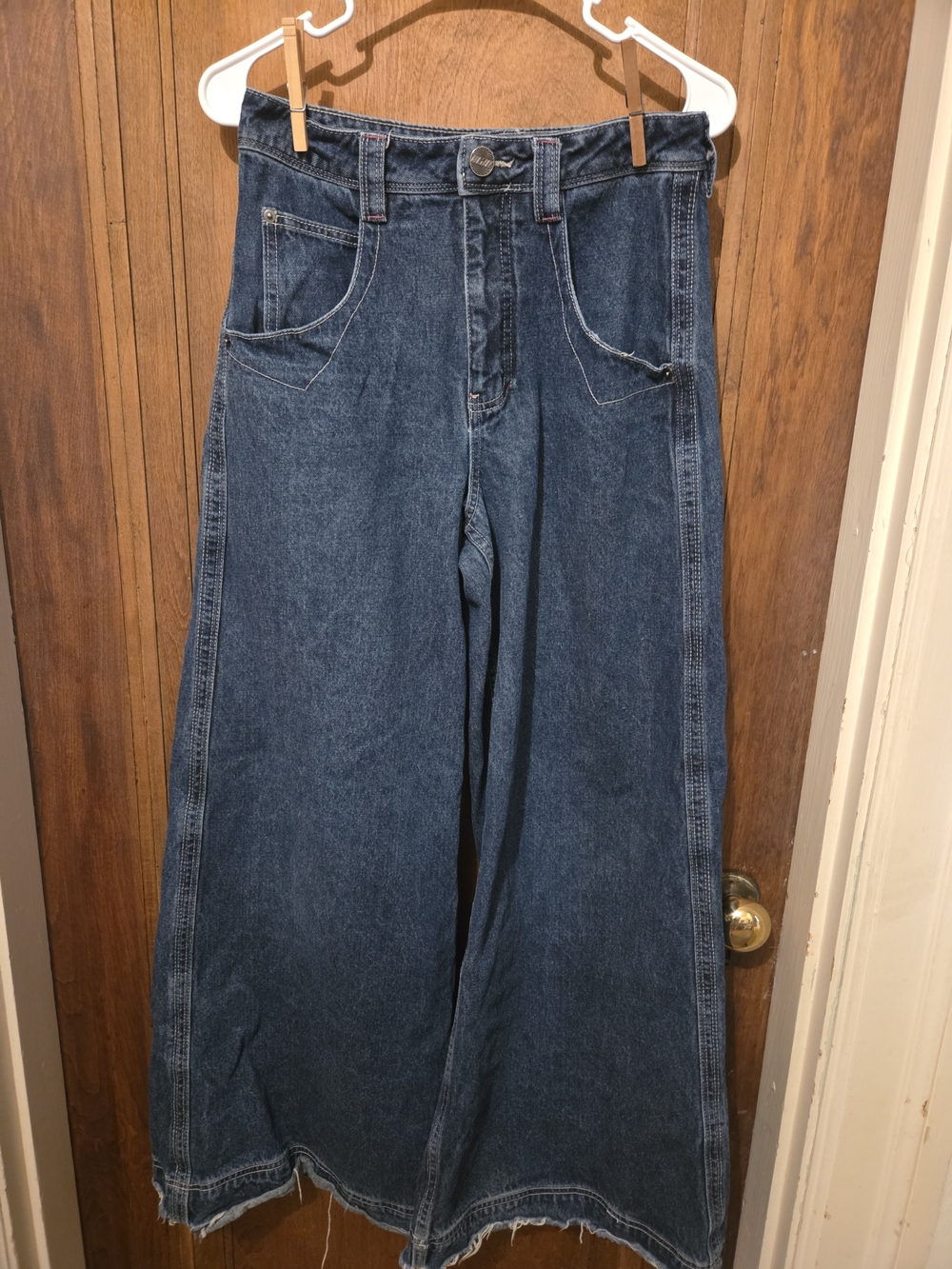 Y2K Alab Wide Leg Dark Blue Denim Jeans - Women